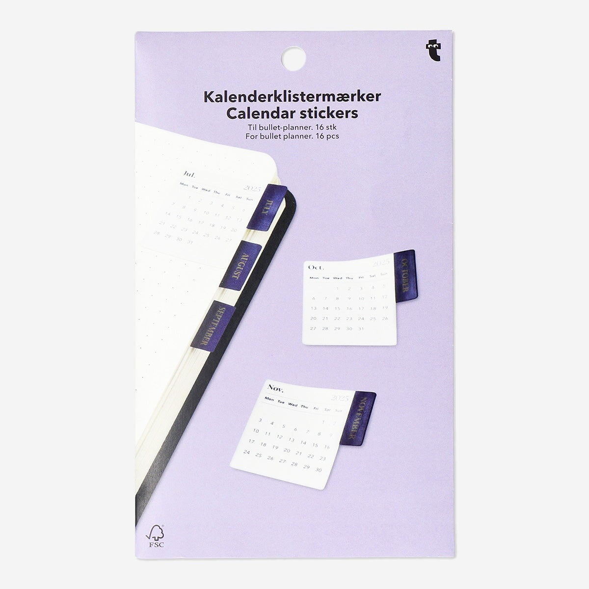 Calendar Index Stickers - English Office Flying Tiger Copenhagen 