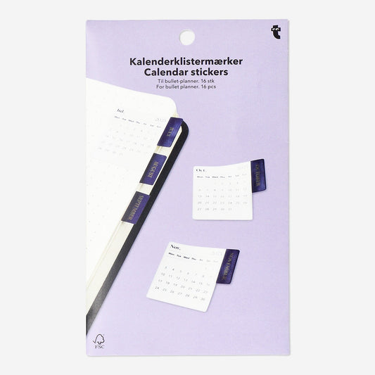 Kalender Index Sticker - Englisch