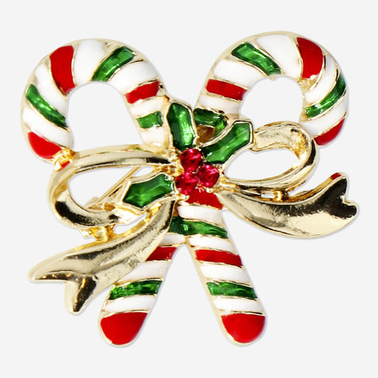 Καρύδα Candy Cane Bow καρφίτσα