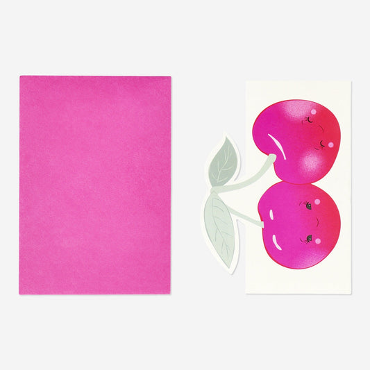 Card with envelope. Cherries