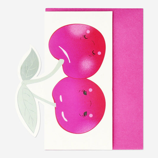 Card with envelope. Cherries
