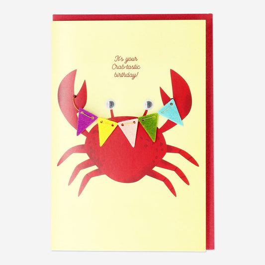Karte mit Umschlag. Krabbe