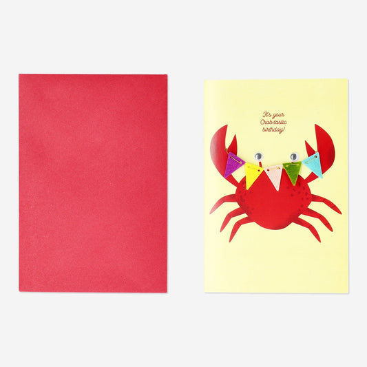 Card with envelope. Crab