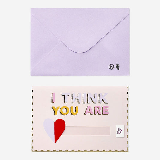 Card with pull out text and envelope