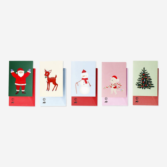 Cartes et enveloppes avec motifs de Noël - 15 pcs