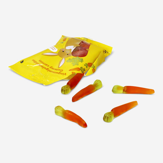 Carrot gummies with orange flavour