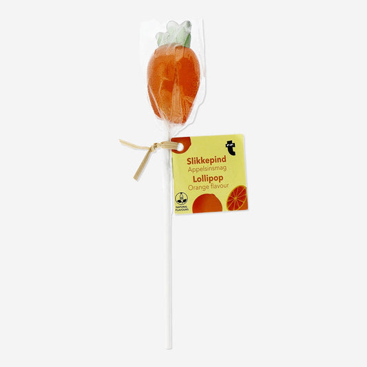 Carrot shaped lollipop