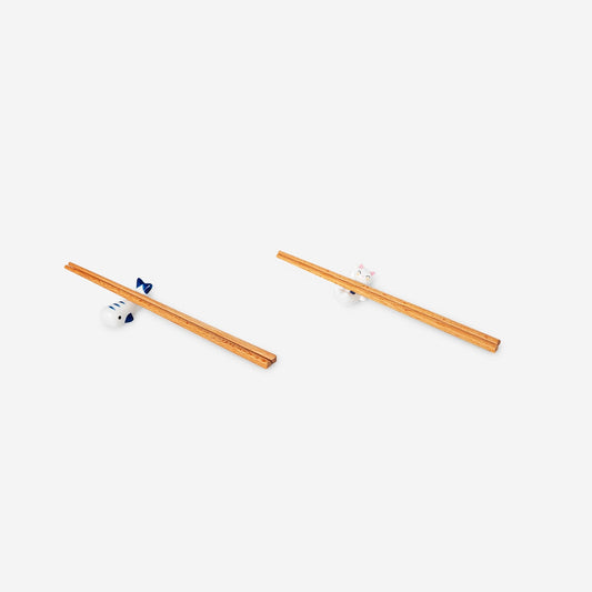 Cat and fish chopstick holders - 2 pcs