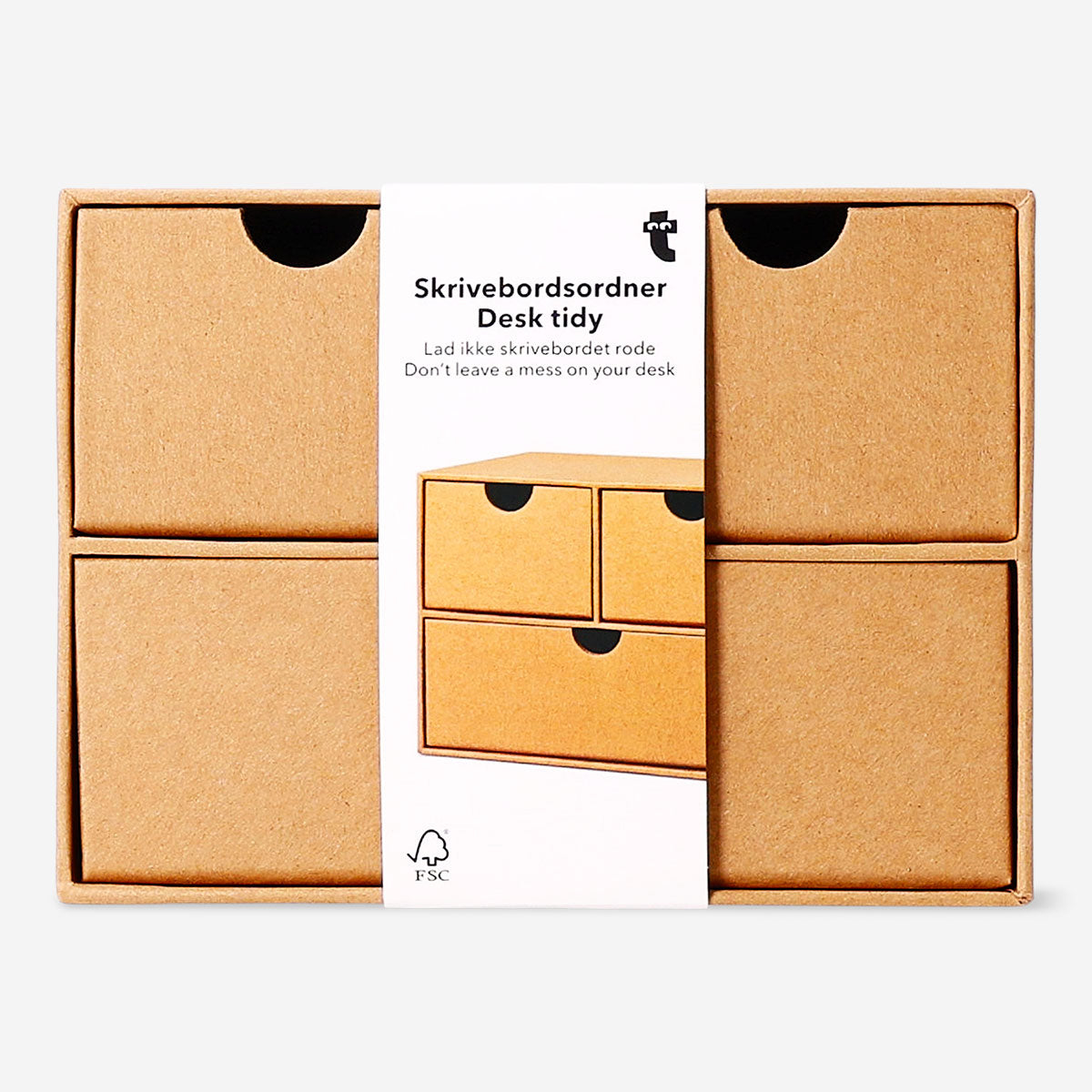 Craft paper desk tidy with 3 drawers