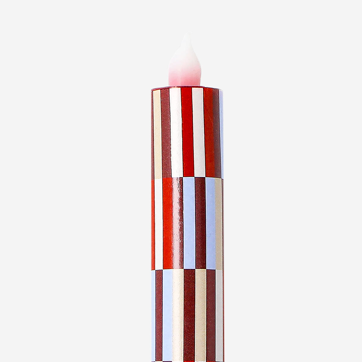 LED dinner candle with geometric pattern, 24 cm tall, from Flying Tiger Copenhagen, ideal for home decor and ambient lighting.