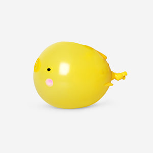 Yellow puffer fish balloon animal toy from Flying Tiger Copenhagen, colorful and playful plastic fish for children.