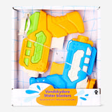 Two Flying Tiger Copenhagen water blasters toy guns for kids, colorful plastic water guns for outdoor play.
