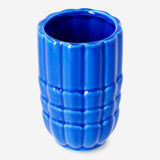 Blue ceramic seashell toothbrush holder from Flying Tiger Copenhagen, designed for bathroom organization and decor.