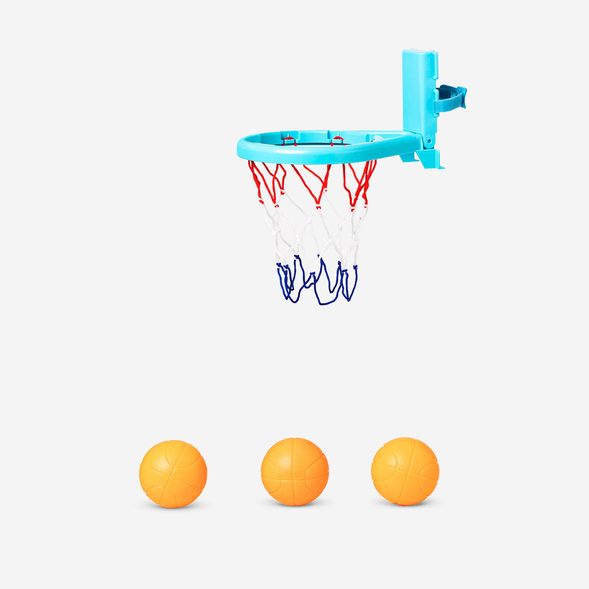 Flying Tiger Copenhagen 4-piece bathtub basketball toy set with hoops and balls for kids' bath time fun.