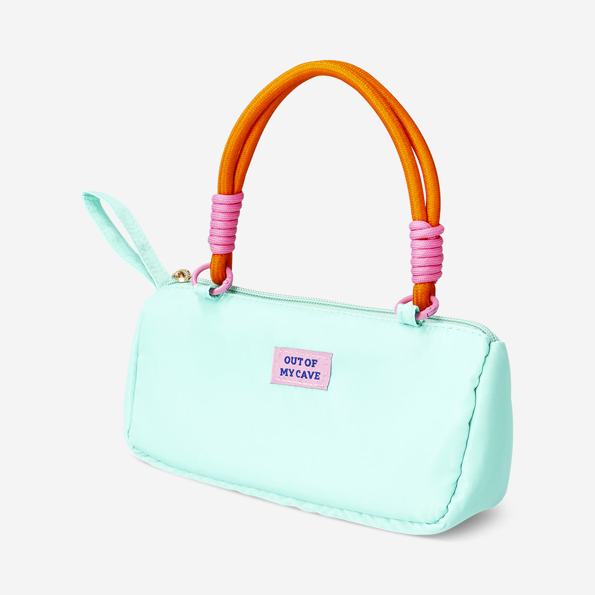 Turquoise pencil case with rope