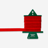 Red velvet ribbon from Flying Tiger Copenhagen, 5 meters long, suitable for gift wrapping and decorative office projects.