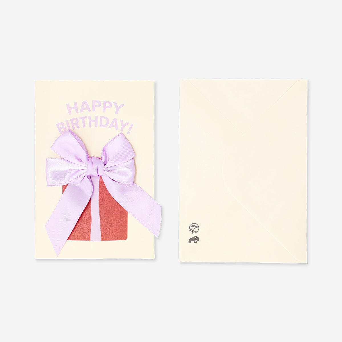 Flying Tiger Copenhagen birthday greeting card with ribbon, designed as a cheerful office-themed gift card.