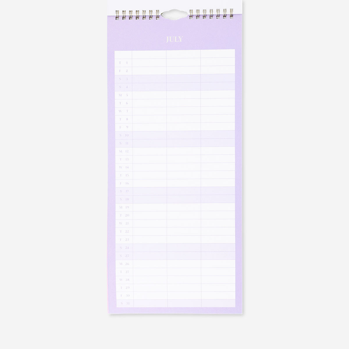 Blue hanging office monthly calendar for 2027 by Flying Tiger Copenhagen, featuring large dates and organized layout.