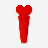 Red heart-shaped wine stopper from Flying Tiger Copenhagen for kitchen use, featuring a cute and functional design.