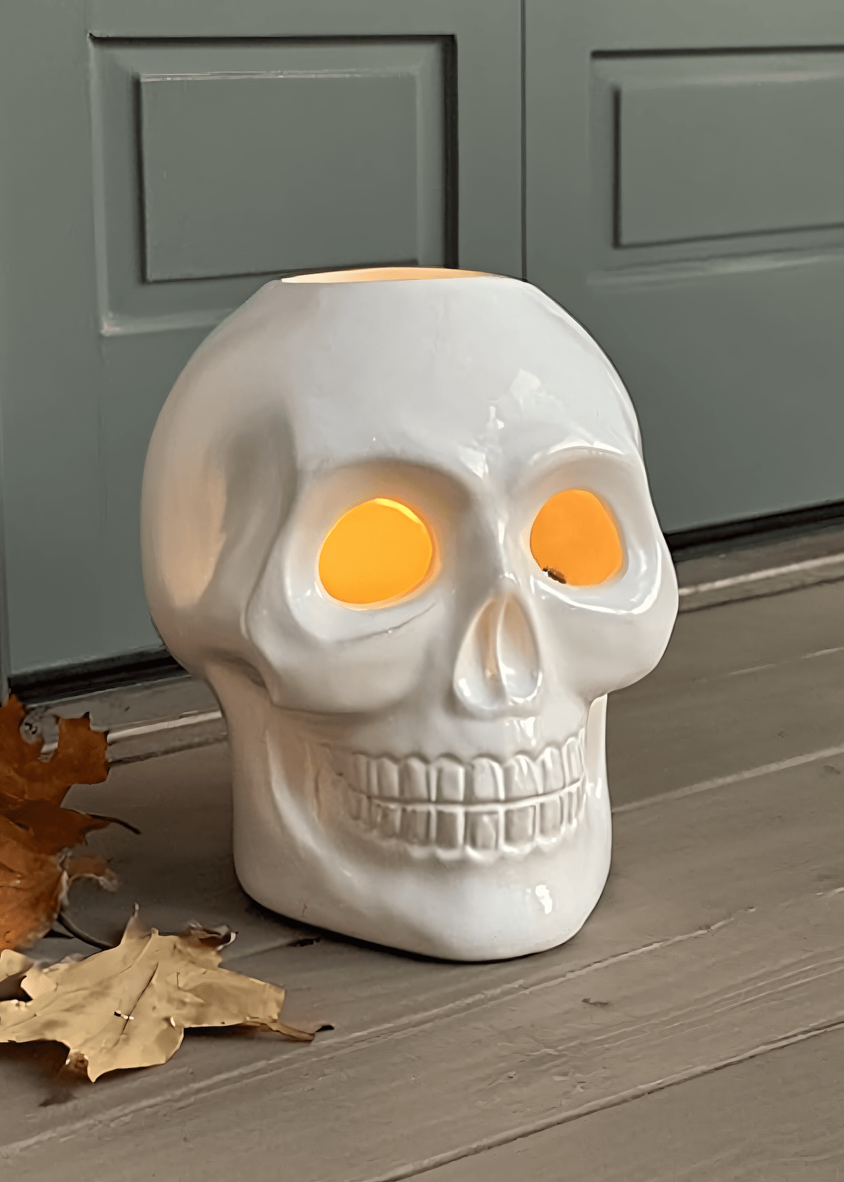 Ceramic skull LED candle holder - 17 cm Home Flying Tiger Copenhagen 