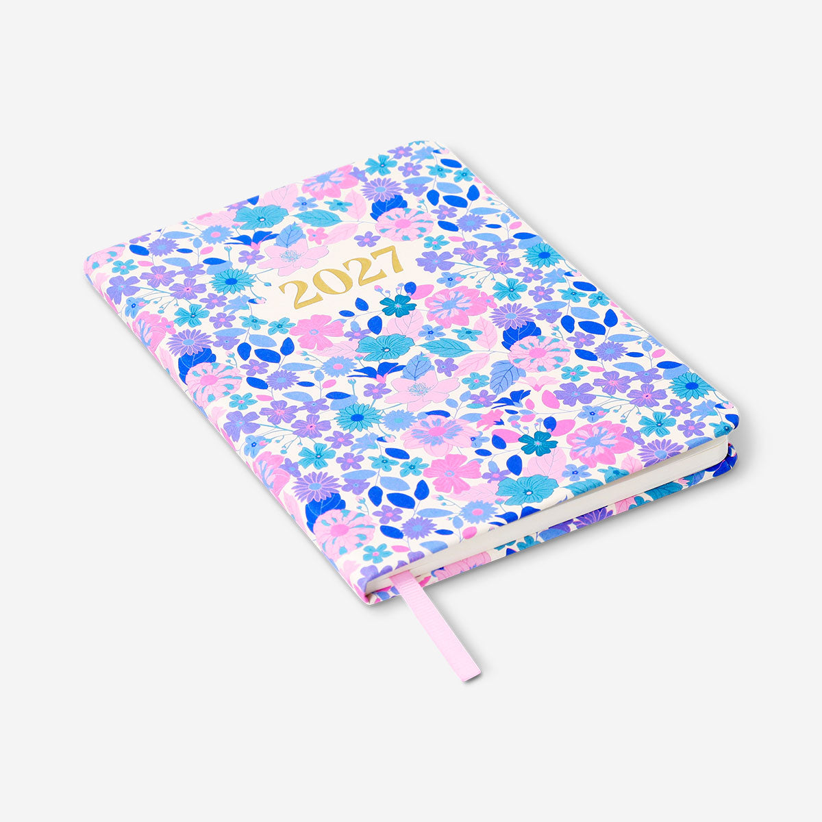 Flying Tiger Copenhagen B6 floral weekly diary 2027 for office use, featuring colorful floral cover design.