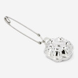 Flying Tiger Copenhagen flower tea infuser for kitchen use, with a decorative floral design and stainless steel mesh for brewing tea.