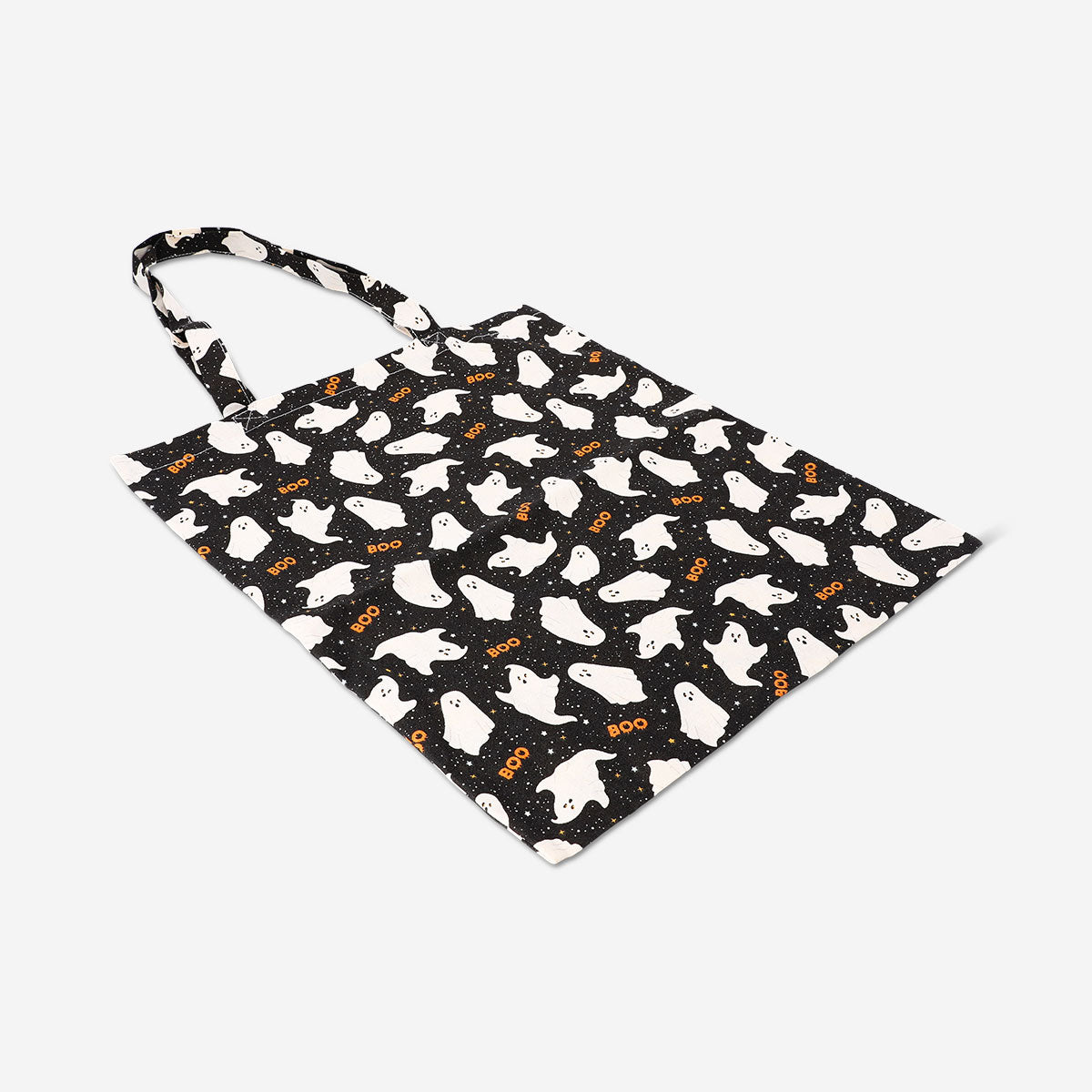 Flying Tiger Copenhagen Halloween ghosts tote bag in textile with spooky ghost print, perfect for festive carrying.