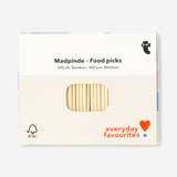 Set of 500 bamboo food picks for parties, featuring natural bamboo sticks ideal for appetizers and finger foods.