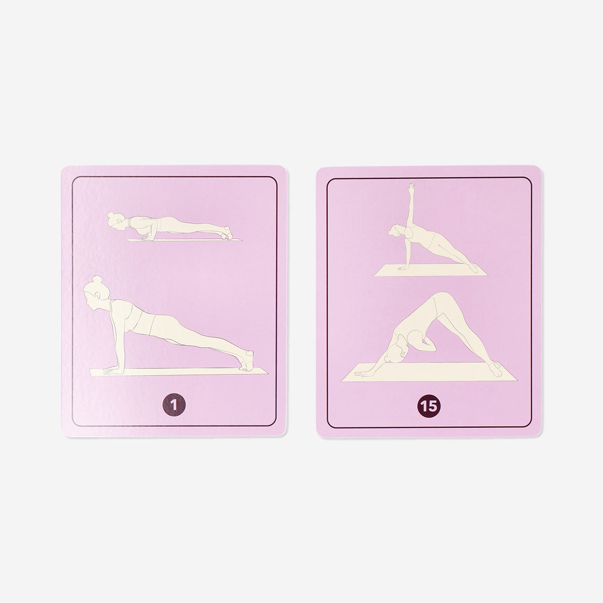 Cartões de exercícios de Pilates - 15 peças