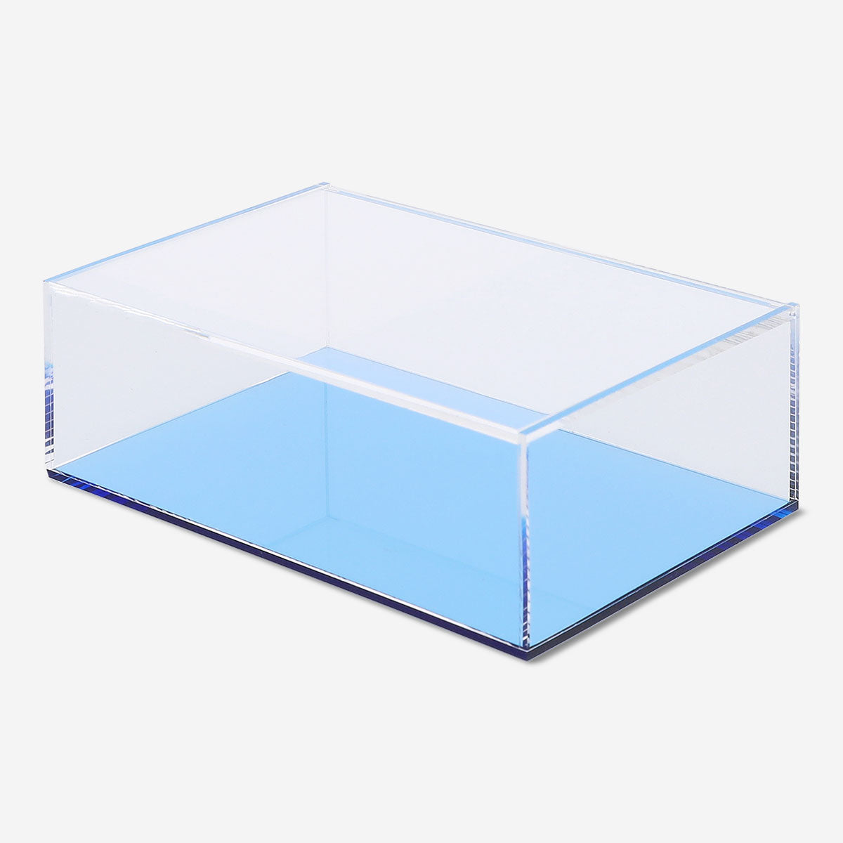 Flying Tiger Copenhagen personal care storage box, 6x12x18 cm, with a clear lid and compact design for organizing small items.