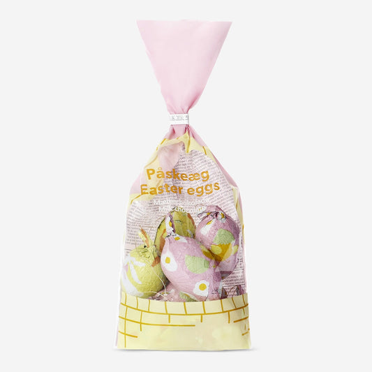 Chocolate eggs with strings