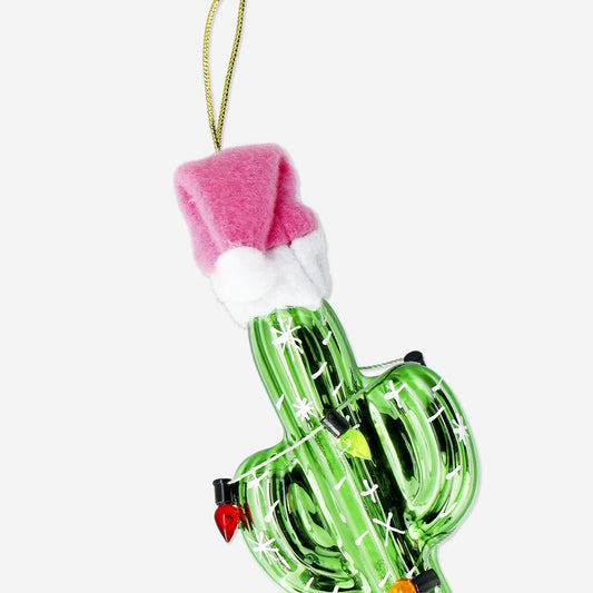 Christmas bauble - Cactus with Santa hat