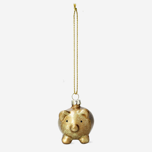 Weihnachtskugel - Goldenes Schwein