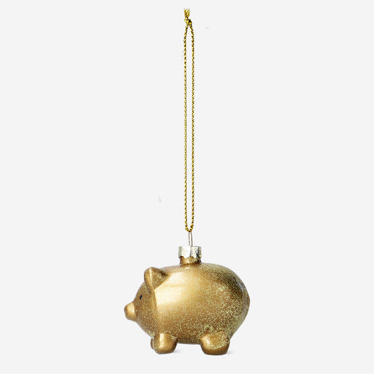 Weihnachtskugel - Goldenes Schwein