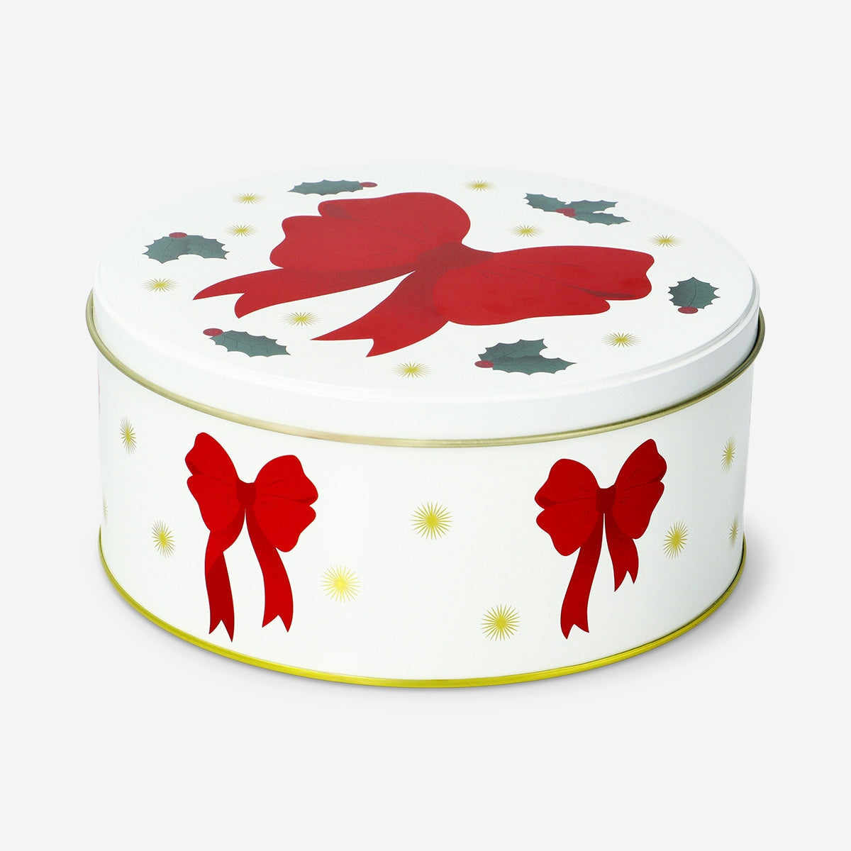 Christmas cake tin with bow print - 20 cm Kitchen Flying Tiger Copenhagen 
