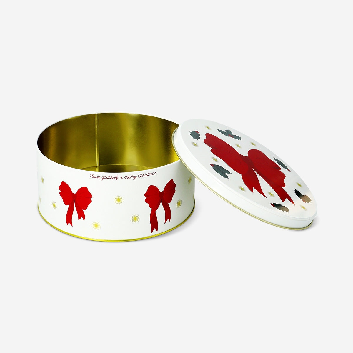Christmas cake tin with bow print - 20 cm Kitchen Flying Tiger Copenhagen 