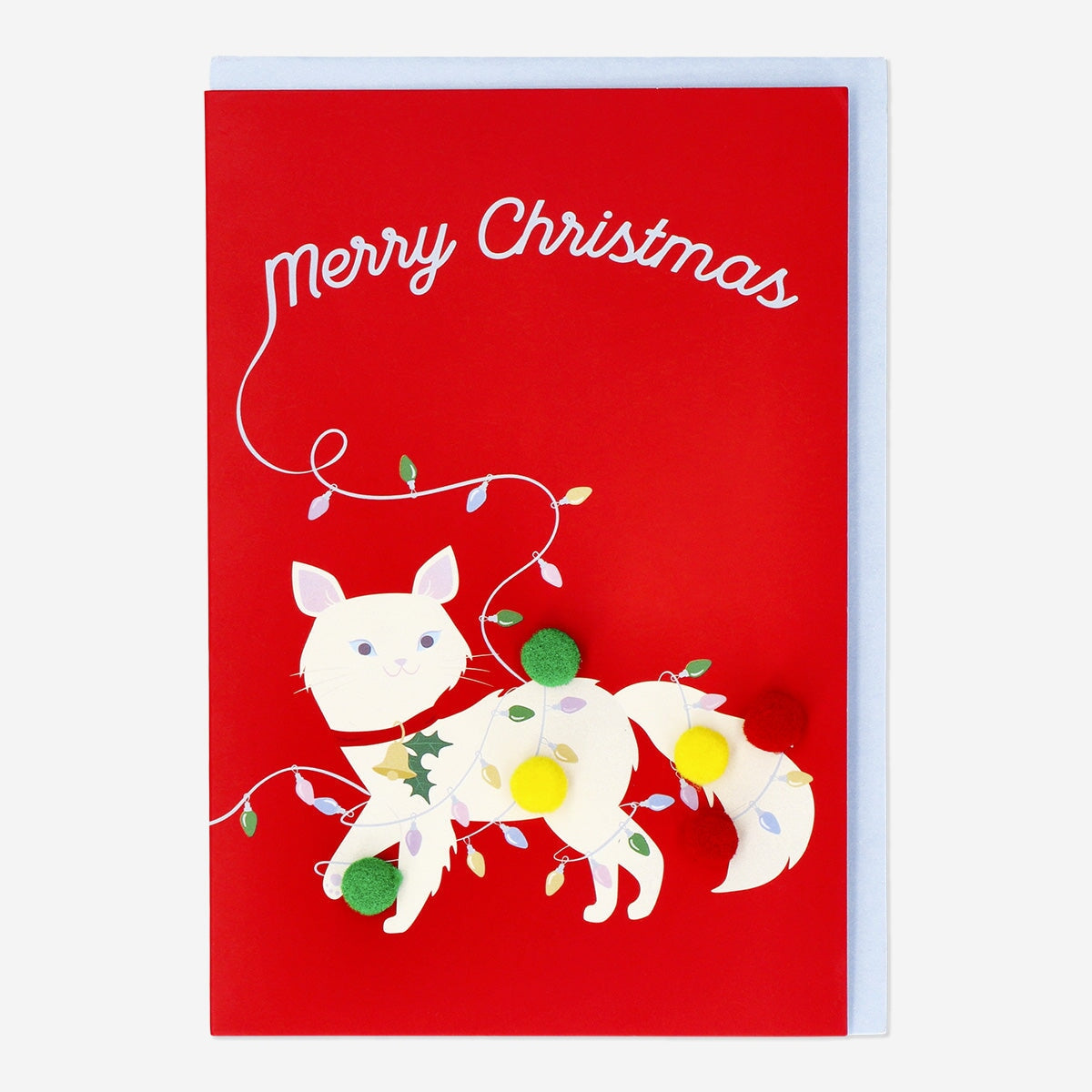 Christmas Card with Cat and Envelope Party Flying Tiger Copenhagen 