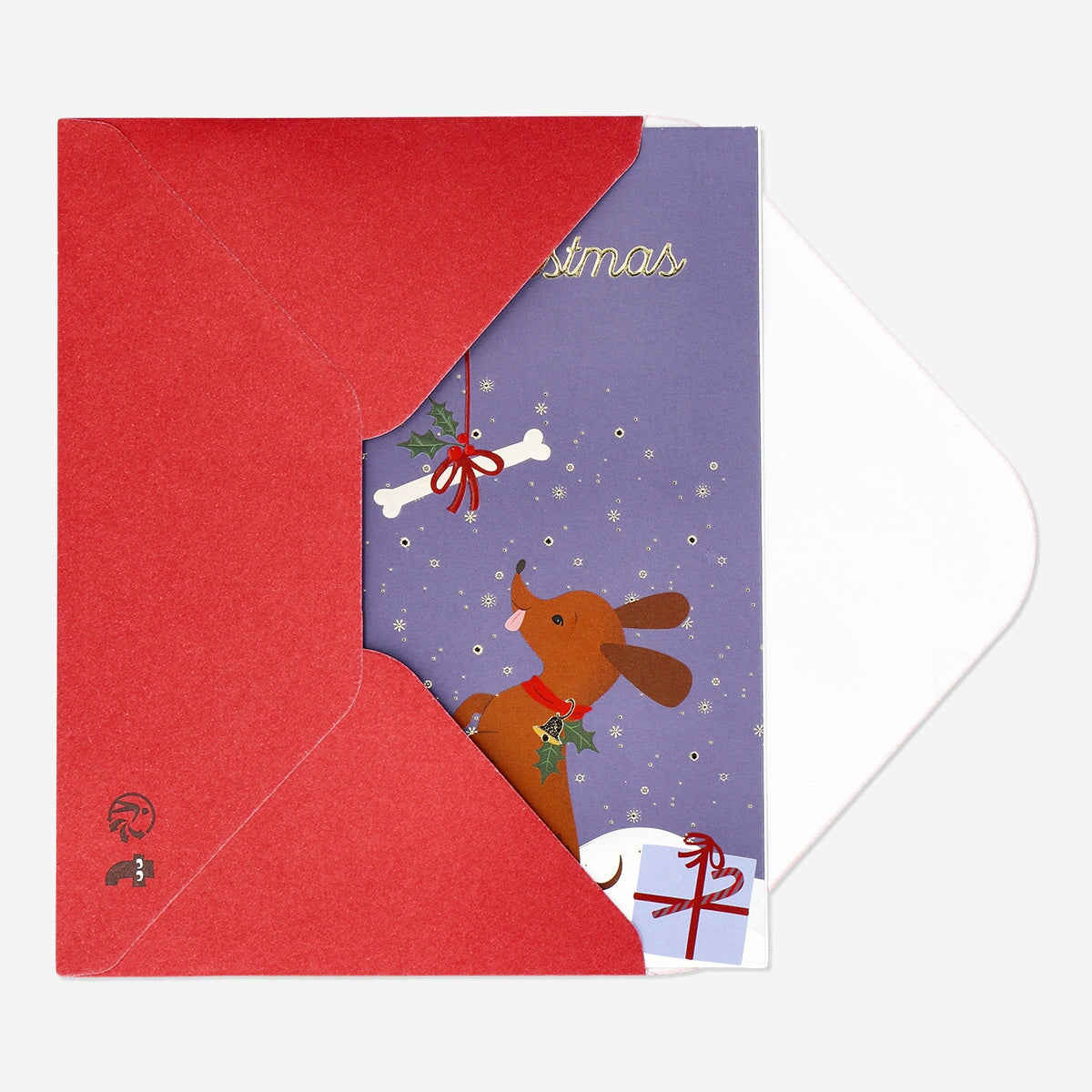 Christmas Dachshund Card with Envelope Party Flying Tiger Copenhagen 