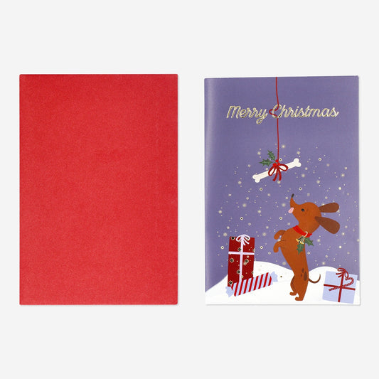 Christmas dachshund card with envelope