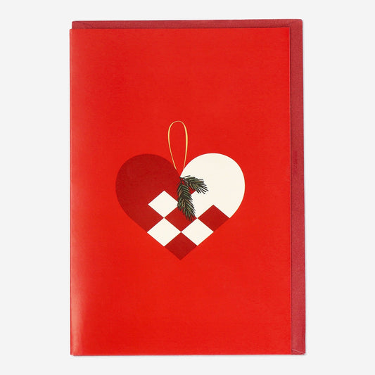 Christmas heart card with envelope