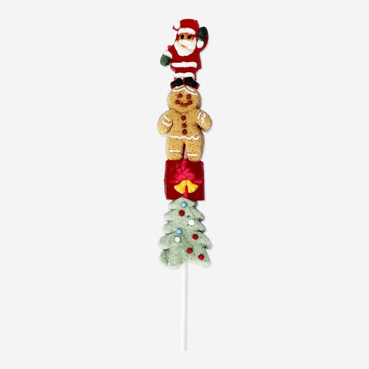 Christmas marshmallows and gummies on stick
