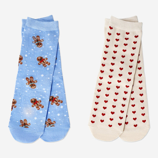 Chaussettes de Noël Boîte cadeau Taille 39/41 - 2 pcs