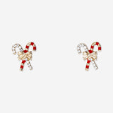 Christmas stud earrings - Candy cane and bow Textile Flying Tiger Copenhagen 