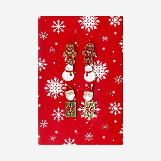 Christmas stud earrings set - 4 pcs