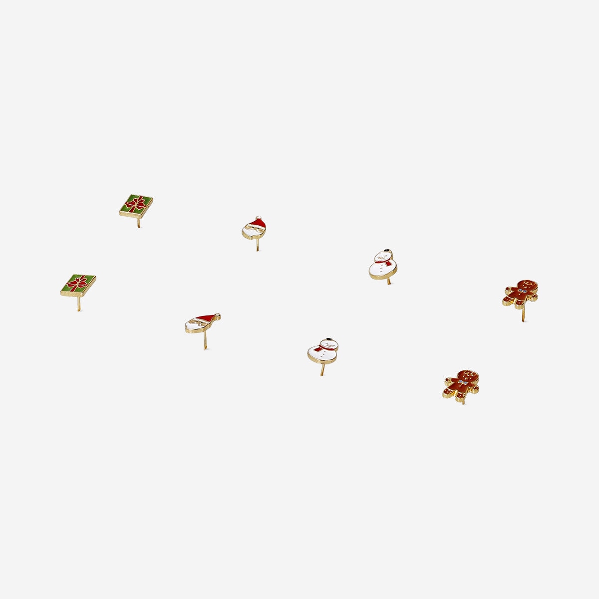 Christmas stud earrings set - 4 pcs Textile Flying Tiger Copenhagen 