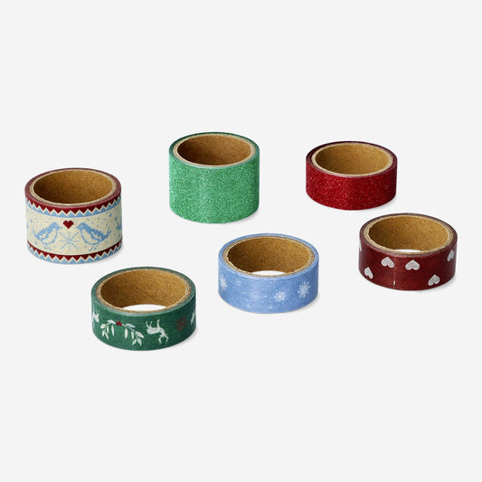 Kerstdag Decoratieve tape met thema - 6 stuks