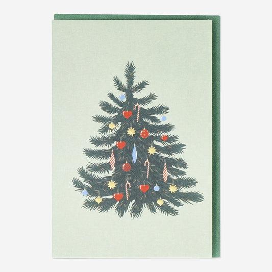 Christmas tree cards and envelopes - 5 pcs