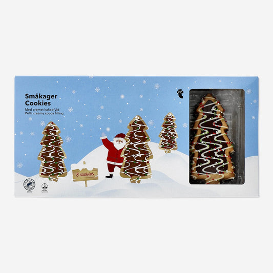 Kerstdag boomkoekjes met slagroom en hagelslag