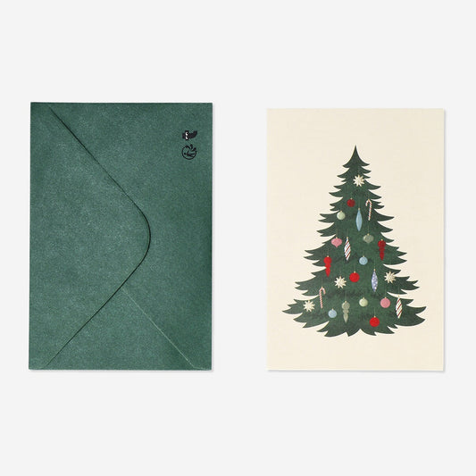 Christmas tree greetings card - 5 pcs