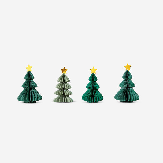 Christmas tree paper decorations - 6 pcs